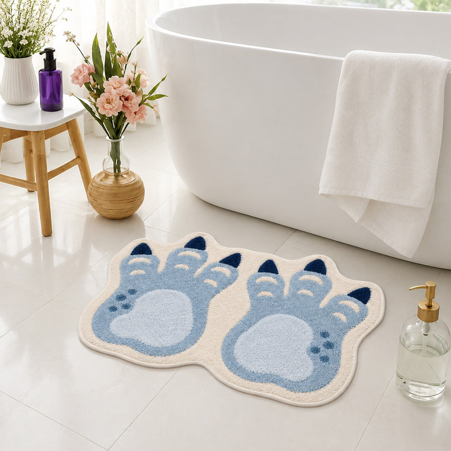 Feblilac Dinosaur Claws Tufted Bath Mat