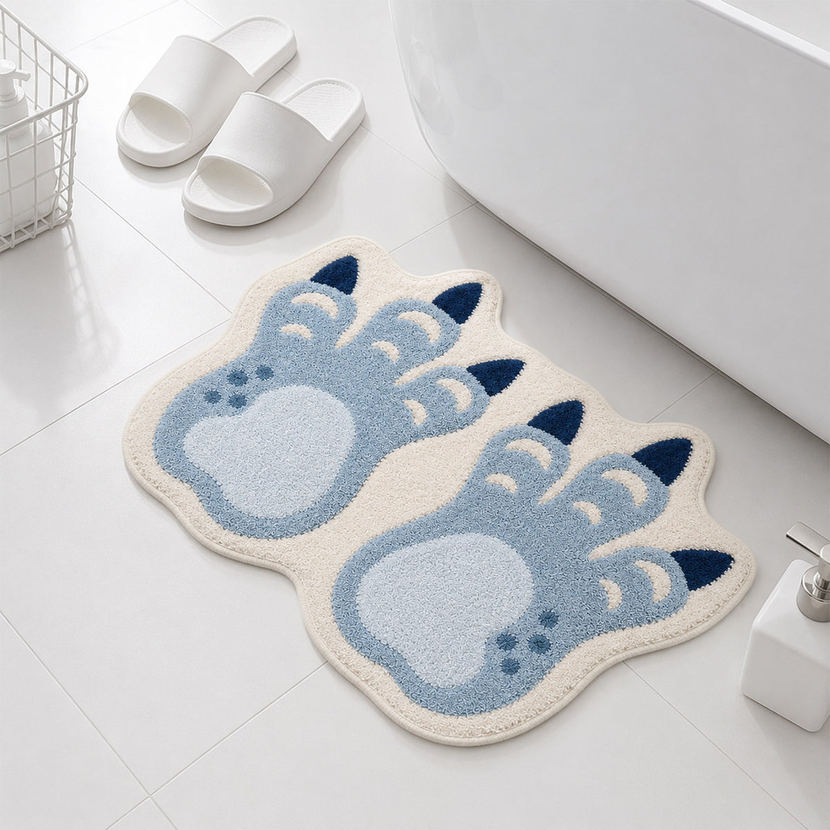Feblilac Dinosaur Claws Tufted Bath Mat