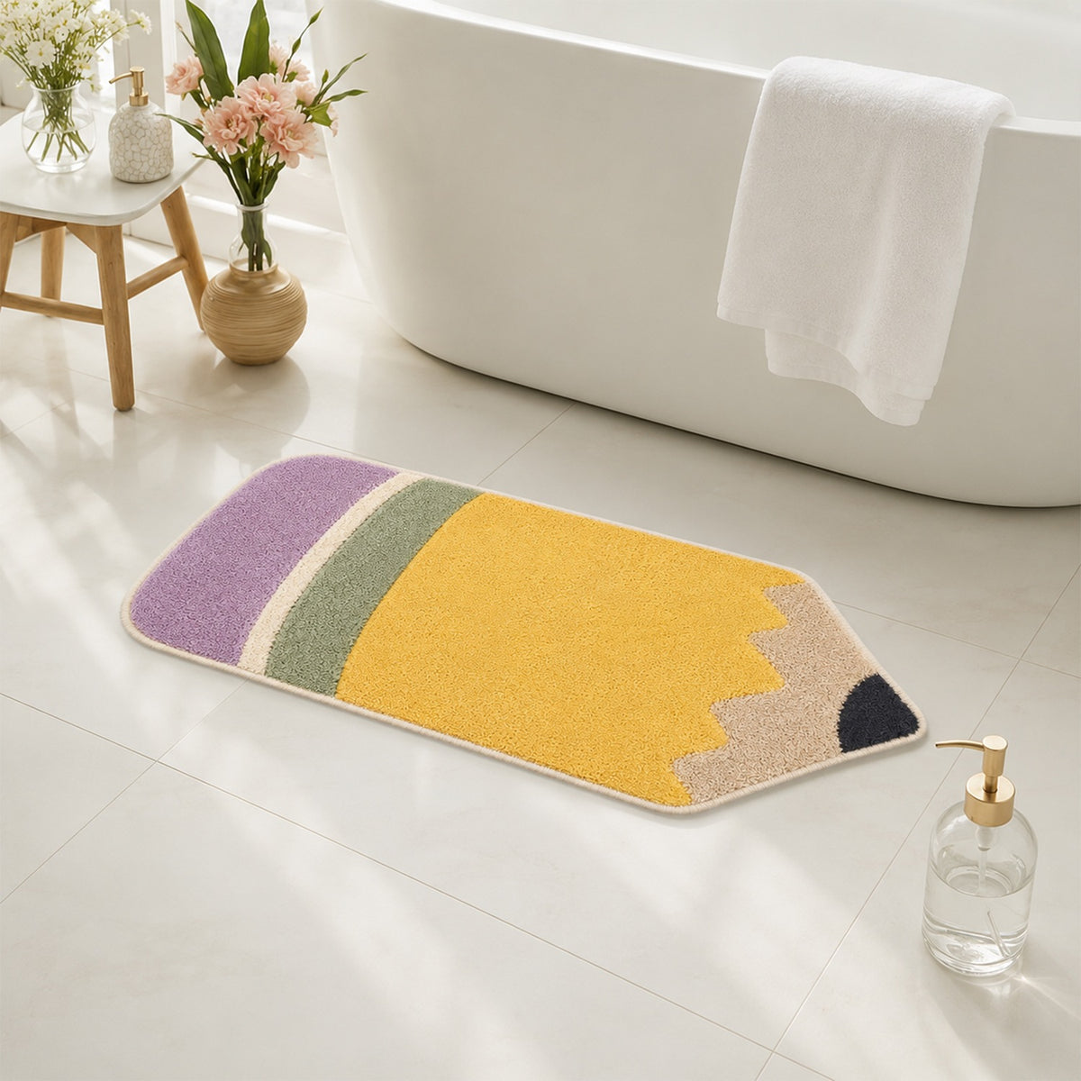 Feblilac Pencil Tufted Bath Mat