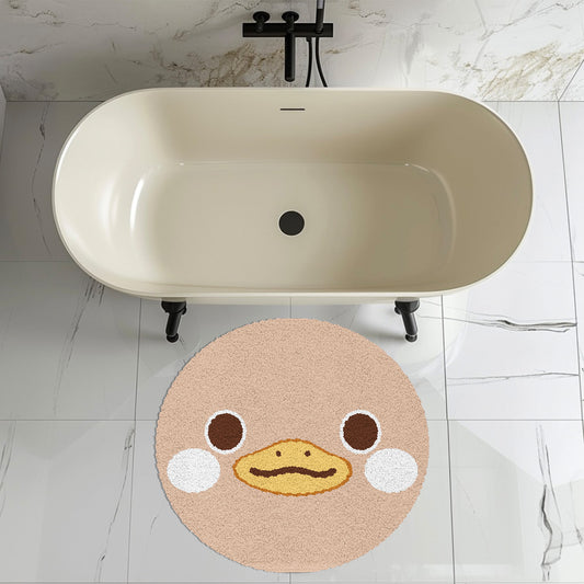 Feblilac Cute Duck Round Tufted Bath Rug Mat