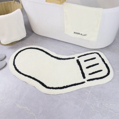 Lovely White Sock Bedroom Mat