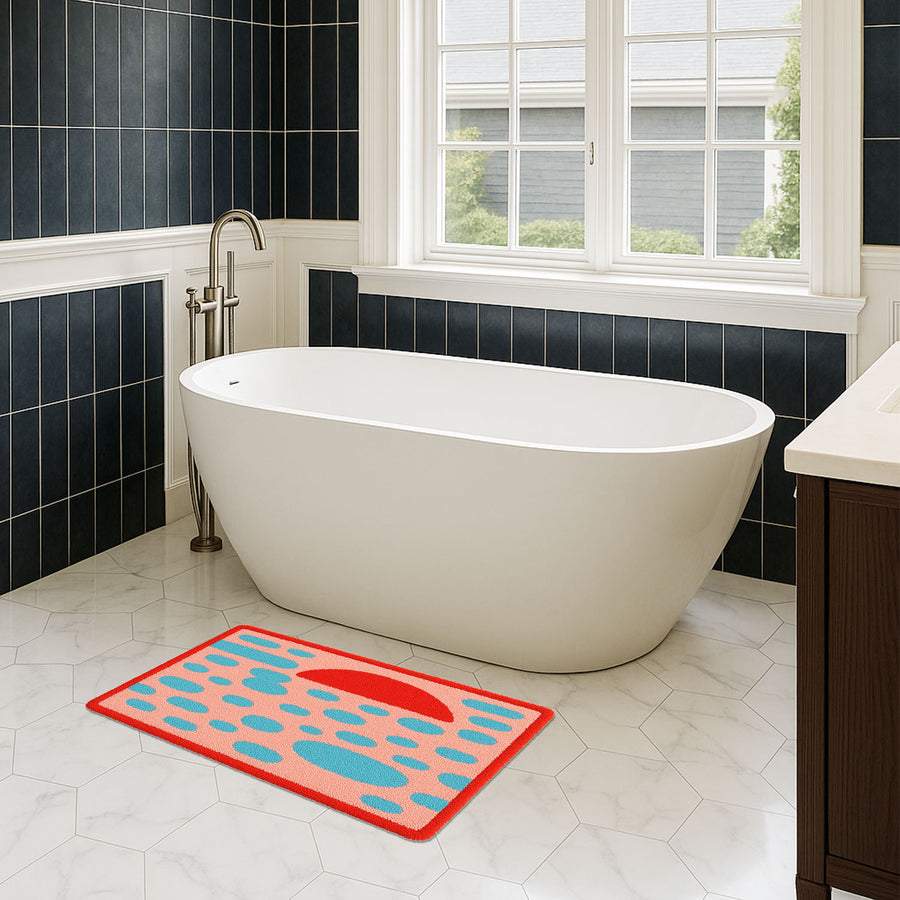 Feblilac Sunset Abstract Bath Mat – Colorful Tufted Bathroom Rug, Soft & Absorbent - view 4
