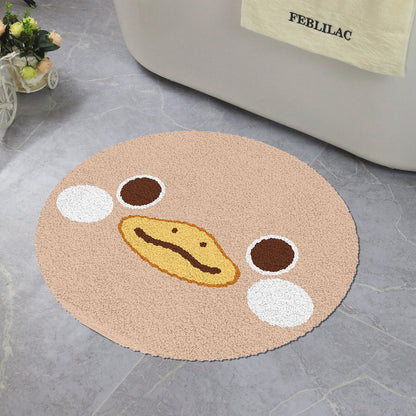 Feblilac Cute Duck Round Tufted Bath Rug Mat