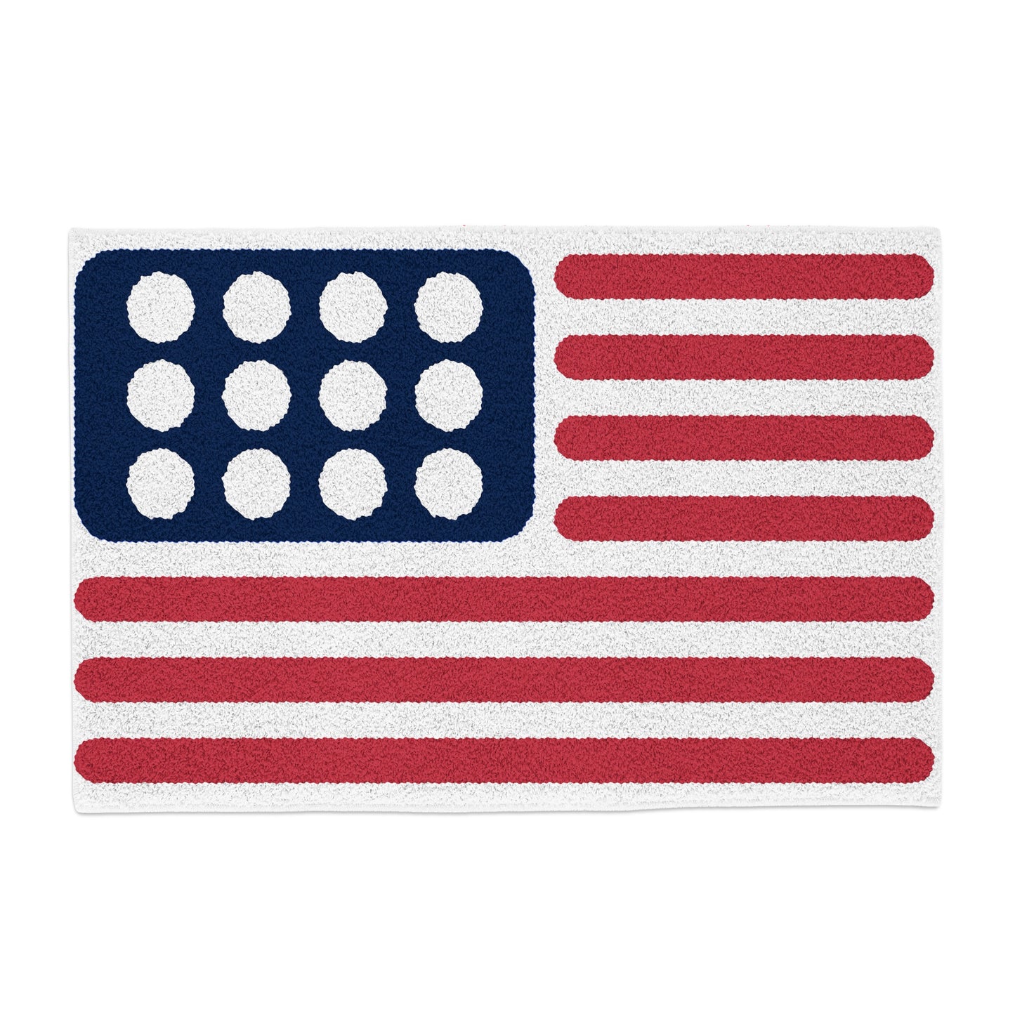 Feblilac American Flag Lego Version Tufted Bath Mat