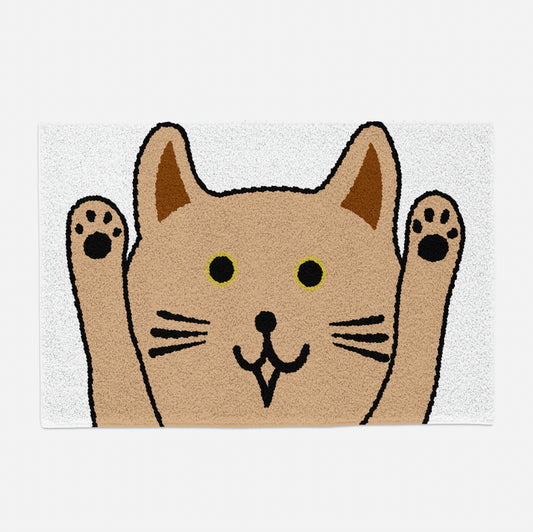 Feblilac Surrender Cute Cat Tufted Bath Mat