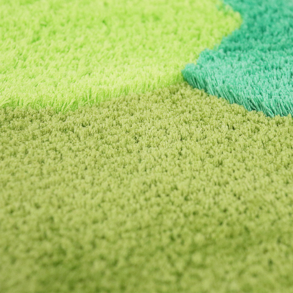 Green Moss Contour Rug for Toilet, Leaves Bath Mat