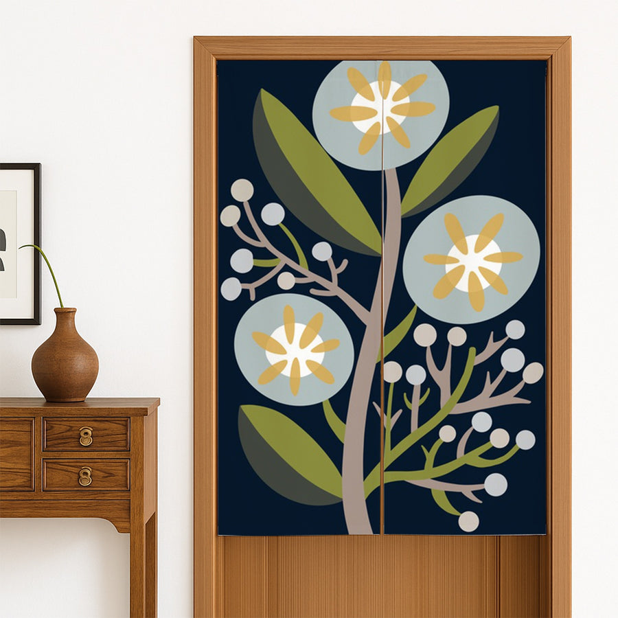 Feblilac Three Blooms Crest Door Curtain