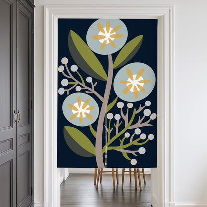 Feblilac Three Blooms Crest Door Curtain