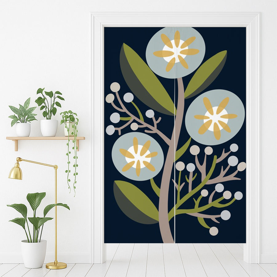 Feblilac Three Blooms Crest Door Curtain
