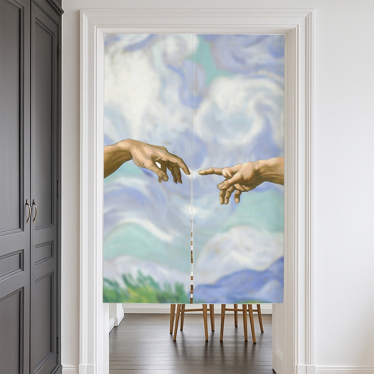 Feblilac Creation of Adam Door Curtain