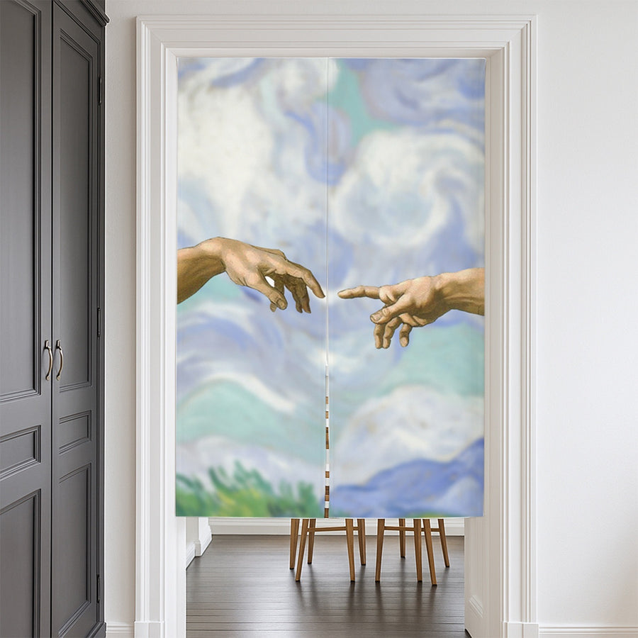 Feblilac Creation of Adam Door Curtain