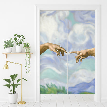 Feblilac Creation of Adam Door Curtain