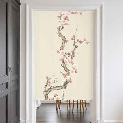 Feblilac Cream Ground Plum Blossom Door Curtain