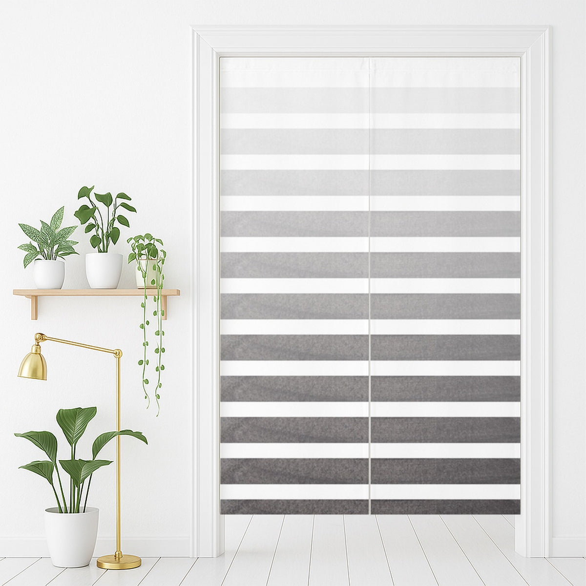 Feblilac Black Gradient Door Curtain