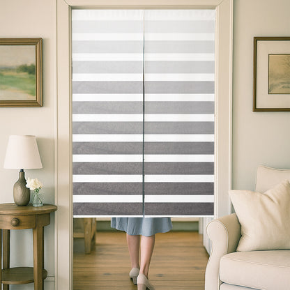 Feblilac Black Gradient Door Curtain