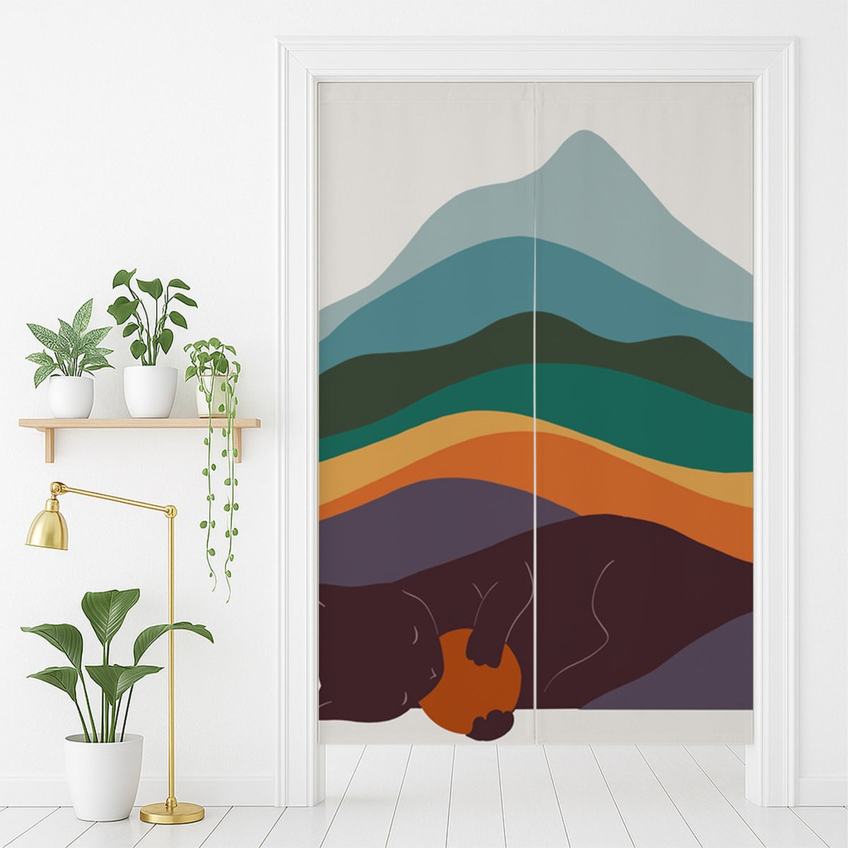 Feblilac Cat Mountain with Ball Door Curtain