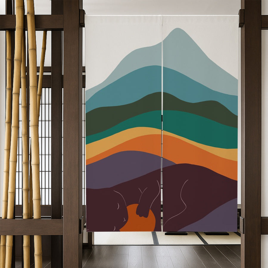 Feblilac Cat Mountain with Ball Door Curtain