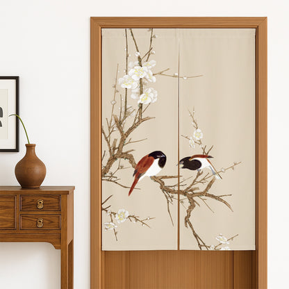 Feblilac Two Red Birds Door Curtain