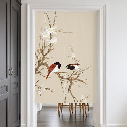 Feblilac Two Red Birds Door Curtain