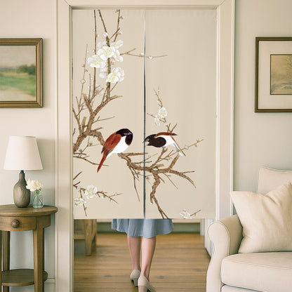 Feblilac Two Red Birds Door Curtain