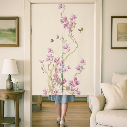 Feblilac Magnolia and Butterfly Door Curtain