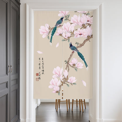 Feblilac Magnolia and Magpie Door Curtain