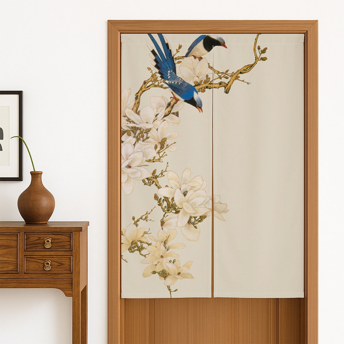 Feblilac Bird and Flowers Door Curtain