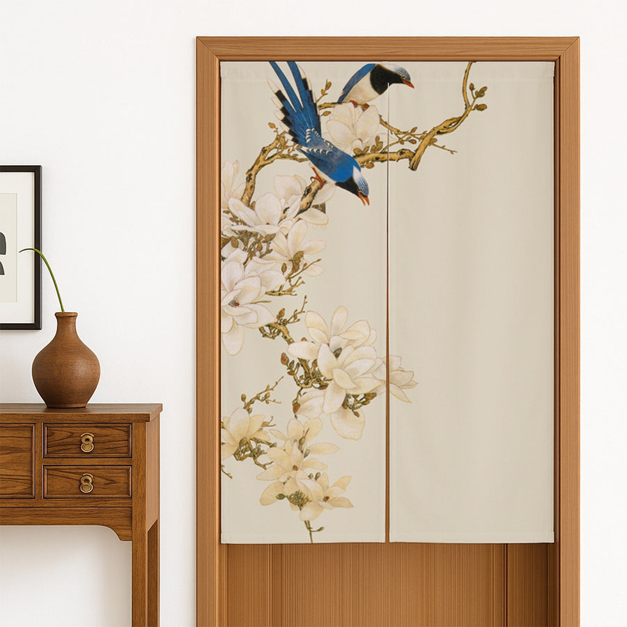 Feblilac Bird and Flowers Door Curtain