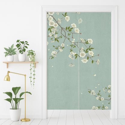 Feblilac Green Camellia Door Curtain