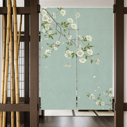 Feblilac Green Camellia Door Curtain