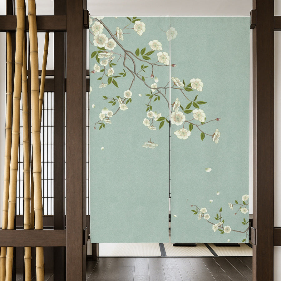 Feblilac Green Camellia Door Curtain