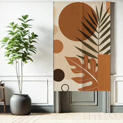 Feblilac Minimal Geometric Leaves Door Curtain