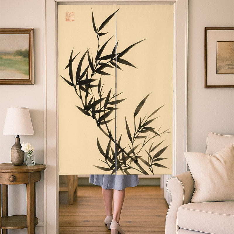 Feblilac Chinese Ink Bamboo Door Curtain