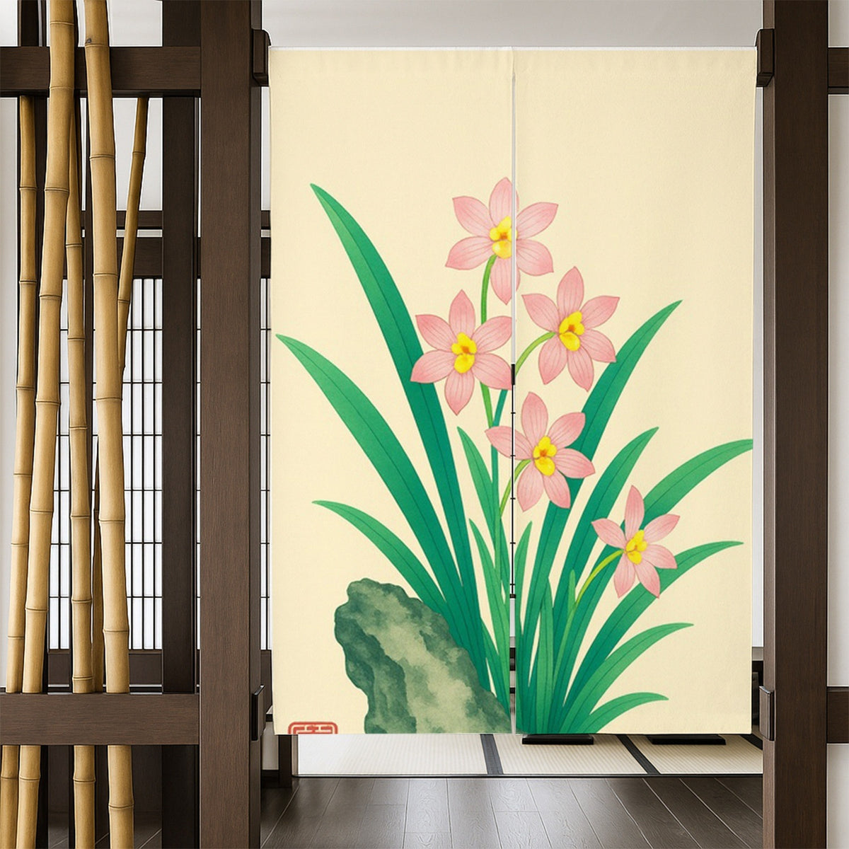 Feblilac Orchid Door Curtain