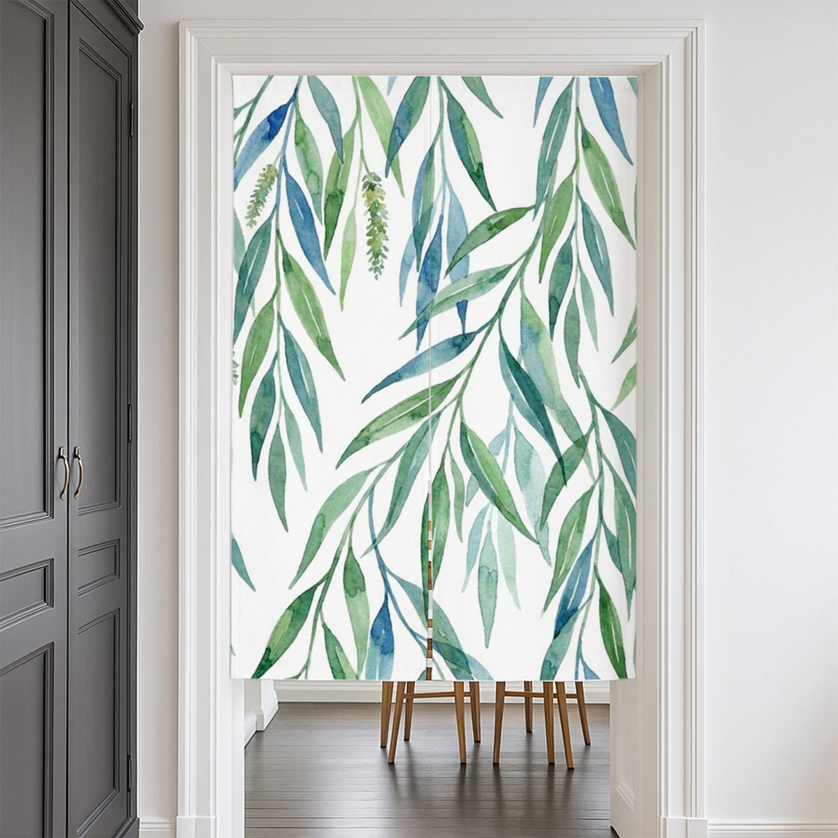 Feblilac Willow Leaves Door Curtain