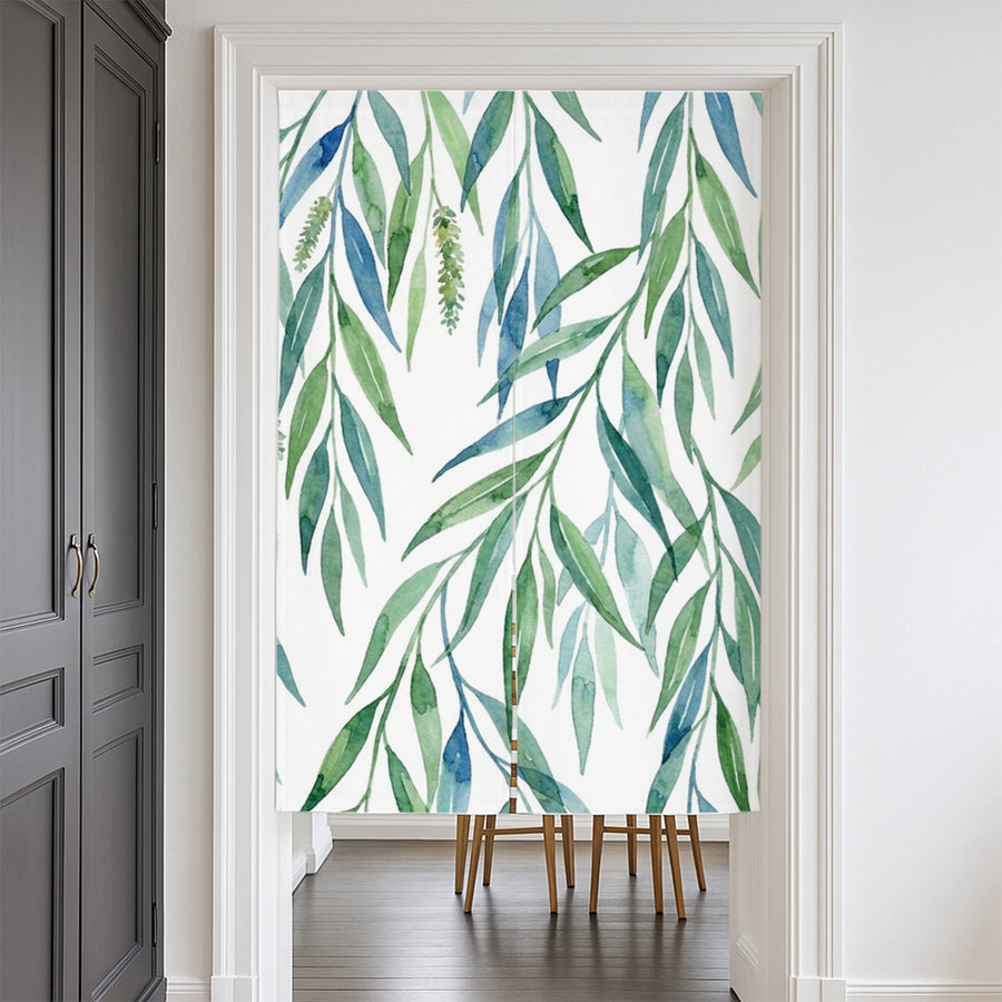Feblilac Willow Leaves Door Curtain