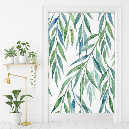 Feblilac Willow Leaves Door Curtain