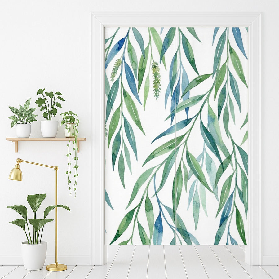 Feblilac Willow Leaves Door Curtain