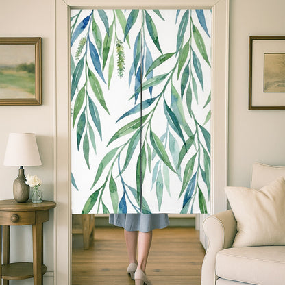 Feblilac Willow Leaves Door Curtain