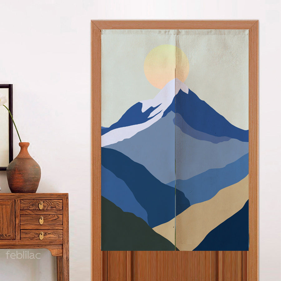 Feblilac the Snow Mountain of Sunrise Door Curtain