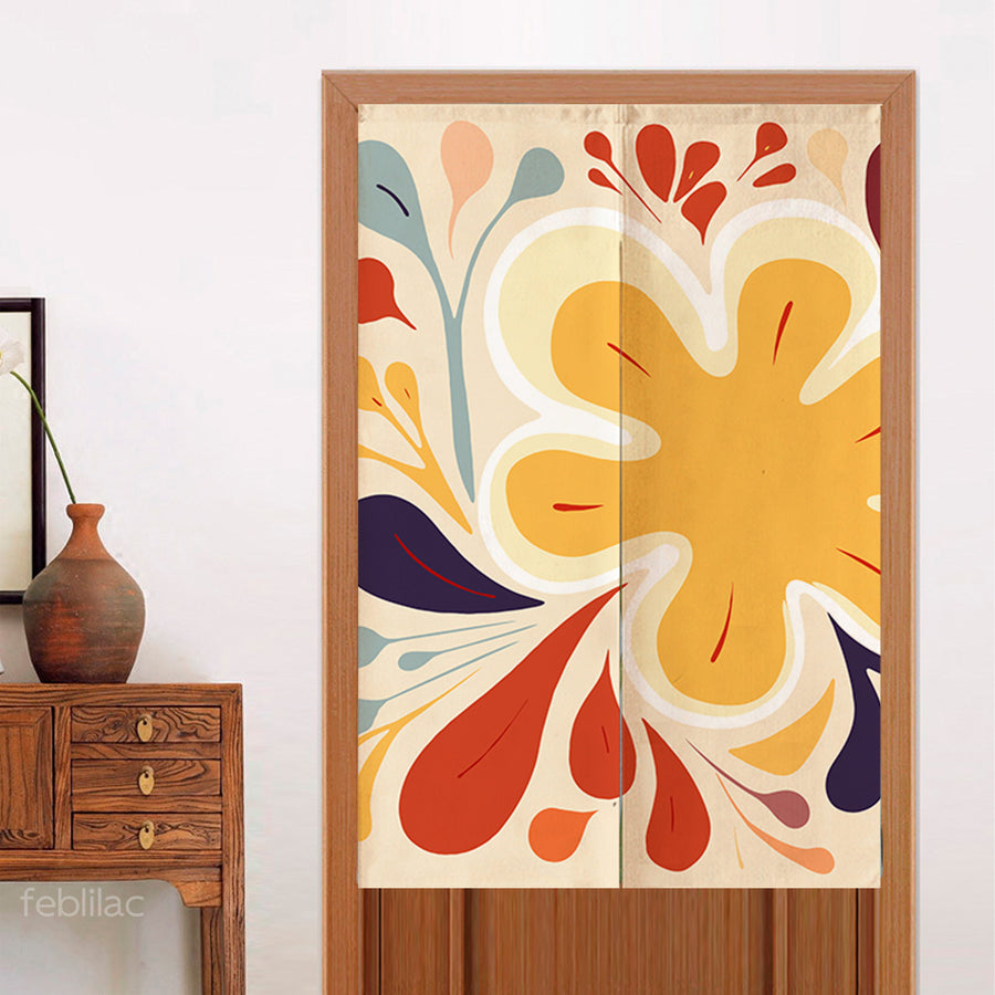 Feblilac Blooming Flower Door Curtain
