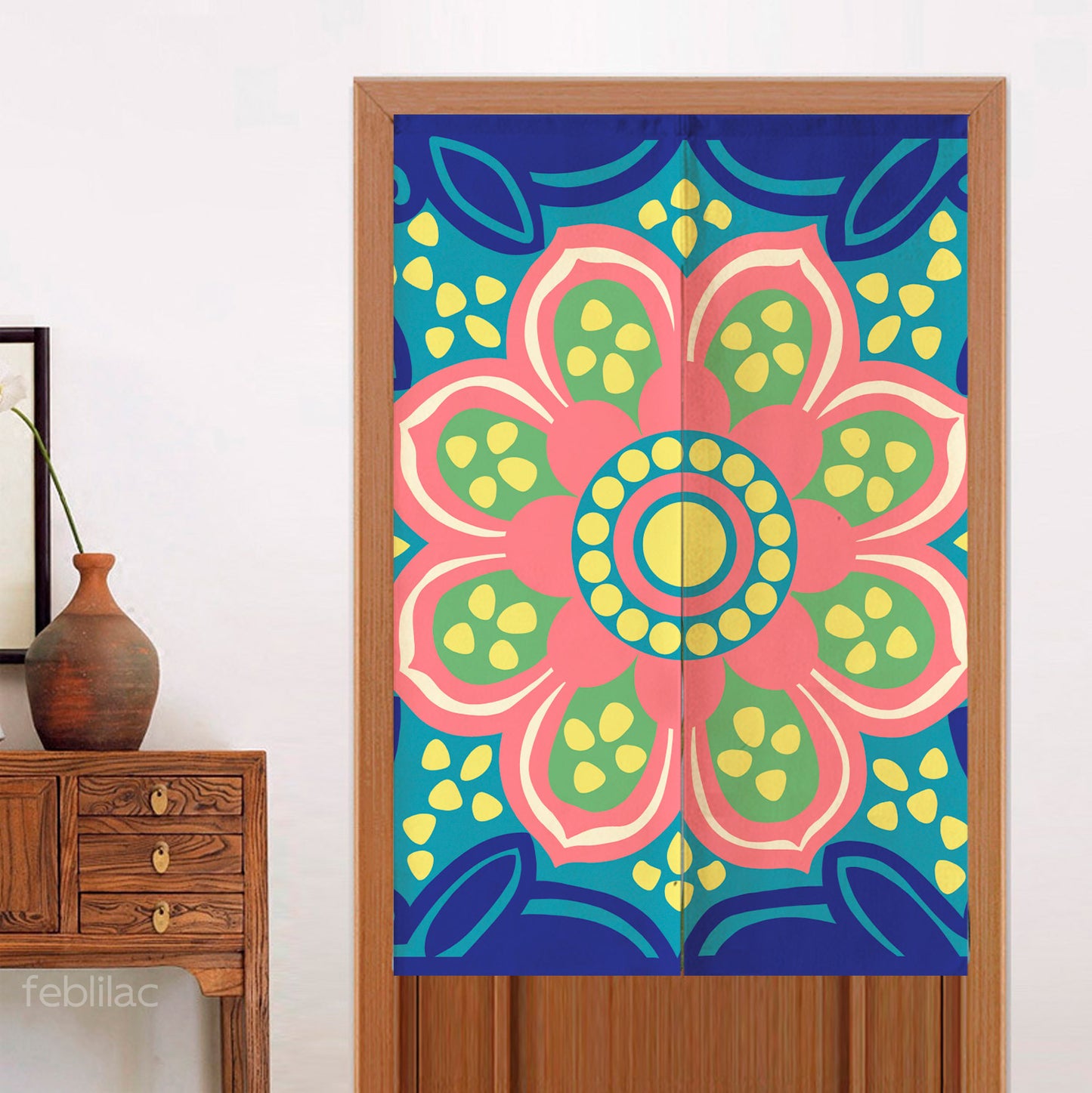 Feblilac Bohemian Lotus Door Curtain