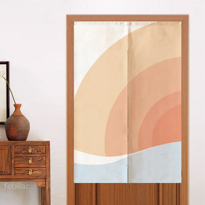 Feblilac Pink Gradient Sun Rising Door Curtain