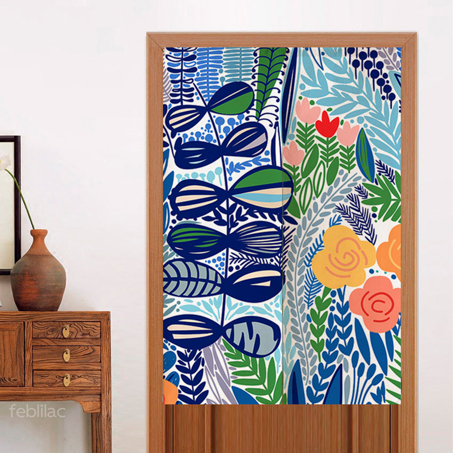 Feblilac Tropical Leaves Door Curtain