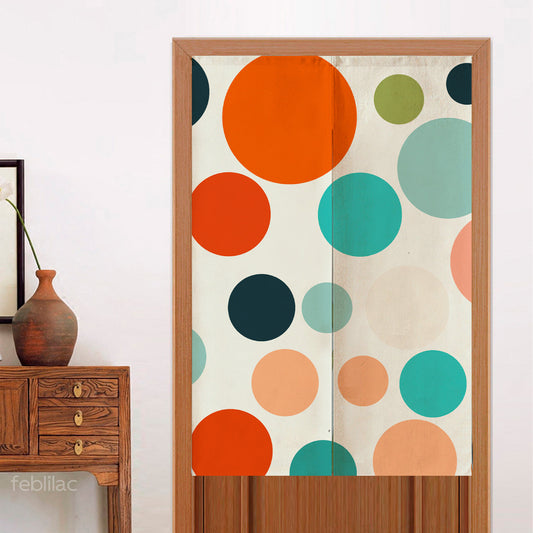 Feblilac Colorful Polka Dots Door Curtain