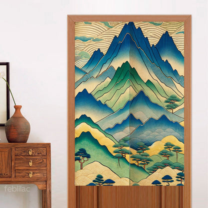 Feblilac Japanese Mountains Door Curtain