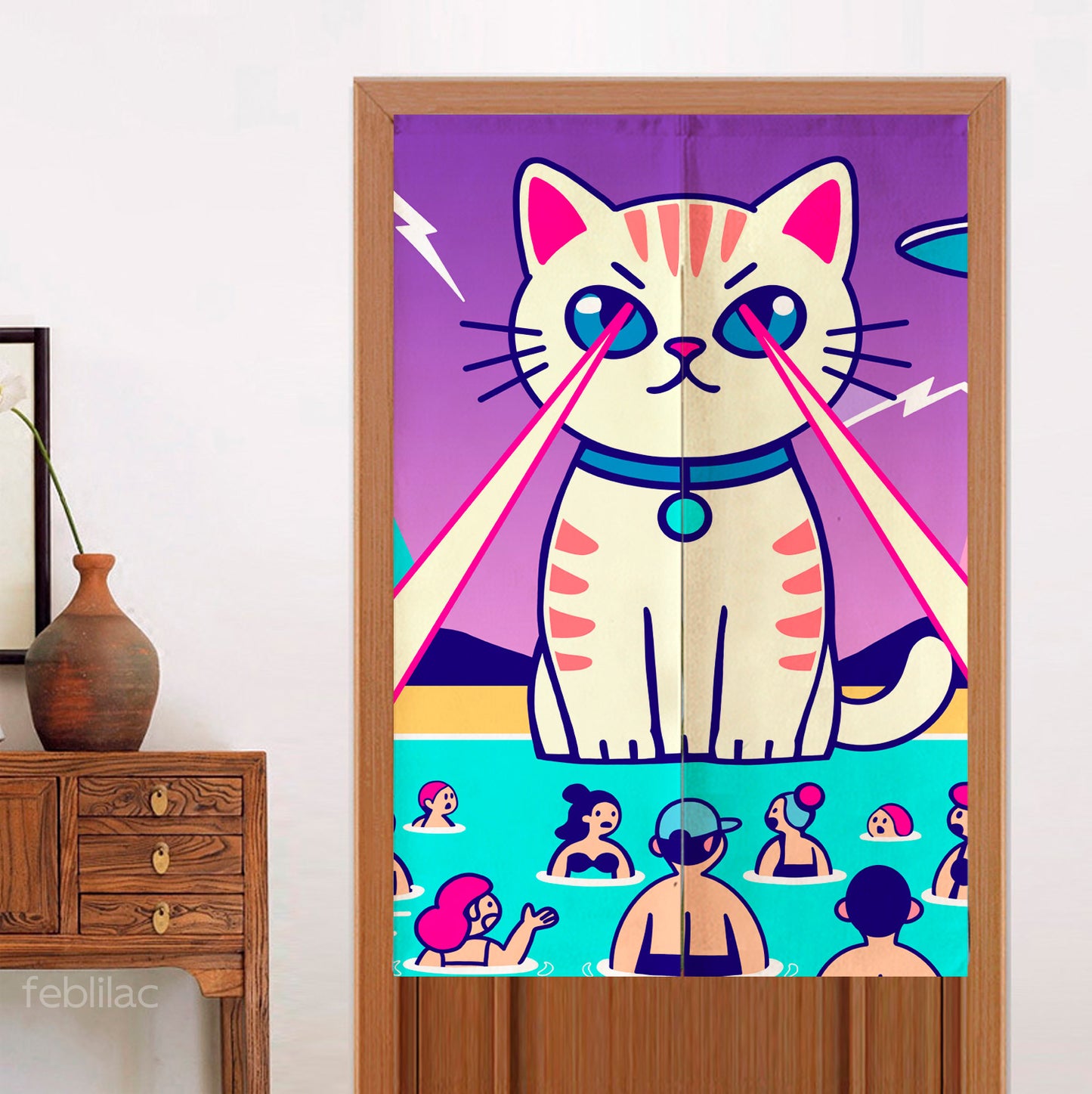 Feblilac Laser Cat Door Curtain