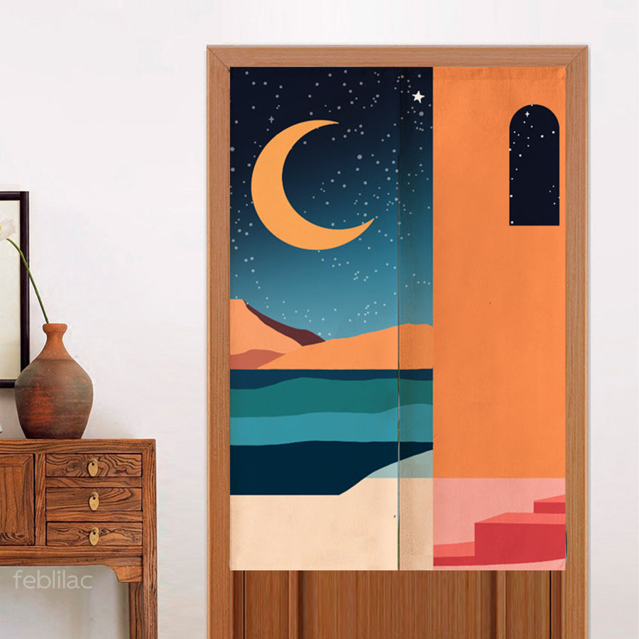Feblilac Simple Style House Mountains Door Curtain