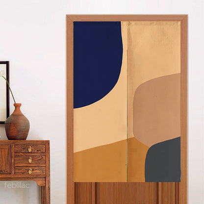 Feblilac Four Color Blocks Modern Abstract Door Curtain