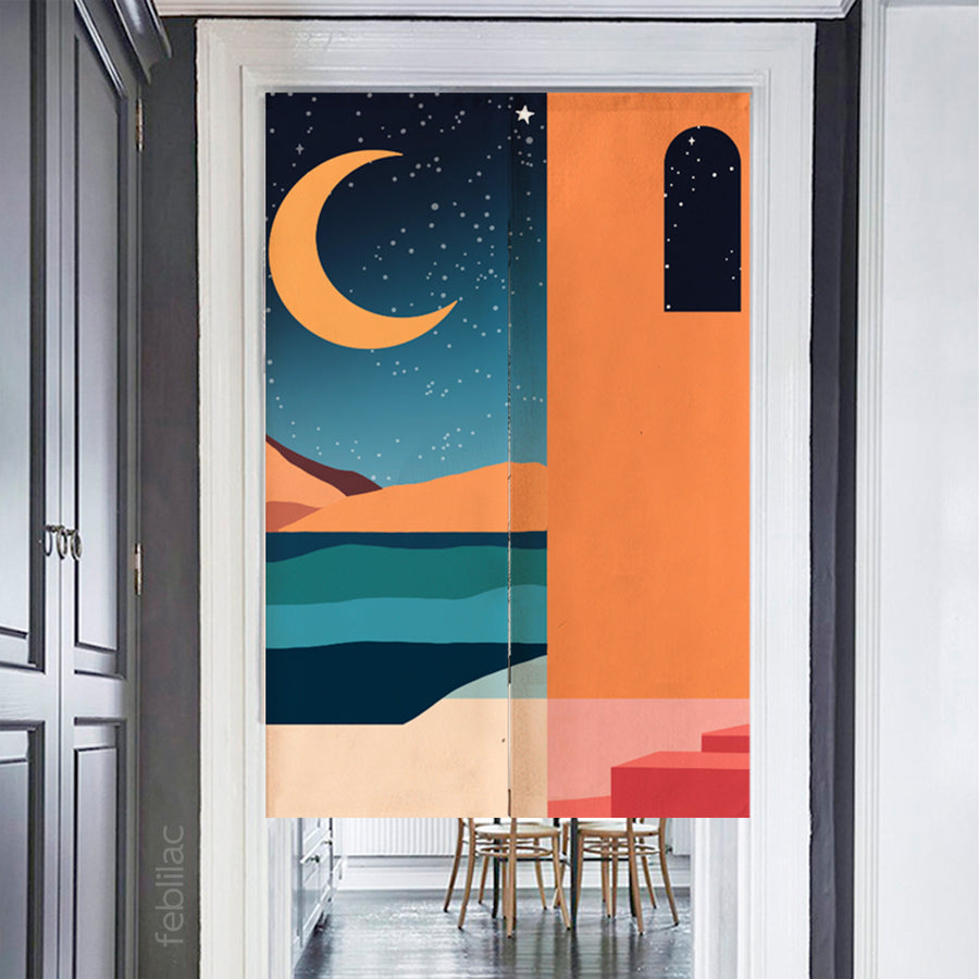 Feblilac Simple Style House Mountains Door Curtain - view 2